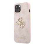 Guess PU 4G Metal Logo Case for iPhone 13 Pink