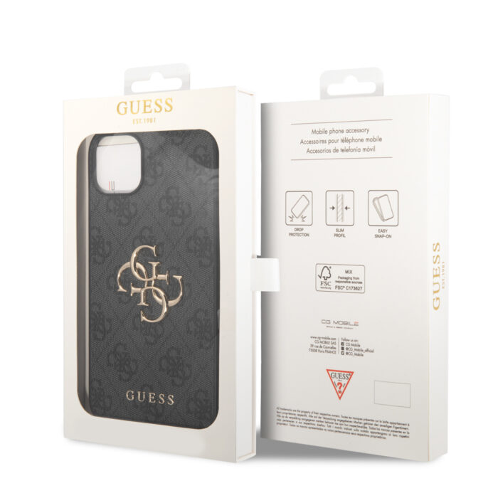 Калъф от Guess PU 4G Metal Logo Case за iPhone 15 Plus Grey - Image 6
