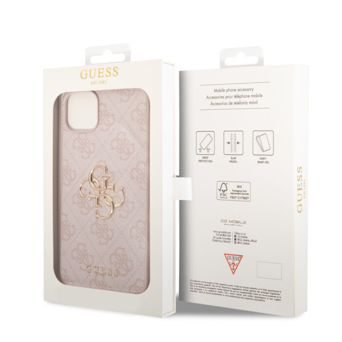 Калъф от Guess PU 4G Metal Logo Case за iPhone 15 Plus Pink - Image 6