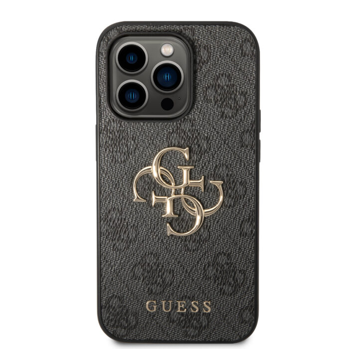 Калъф от Guess PU 4G Metal Logo Case за iPhone 15 Pro Max - Сив - Image 3