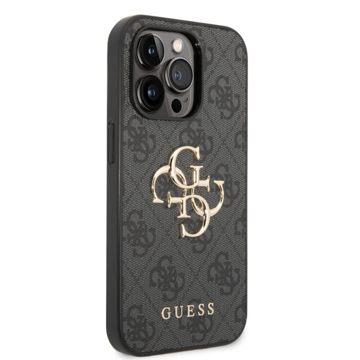 Калъф от Guess PU 4G Metal Logo Case за iPhone 15 Pro Max - Сив - Image 4