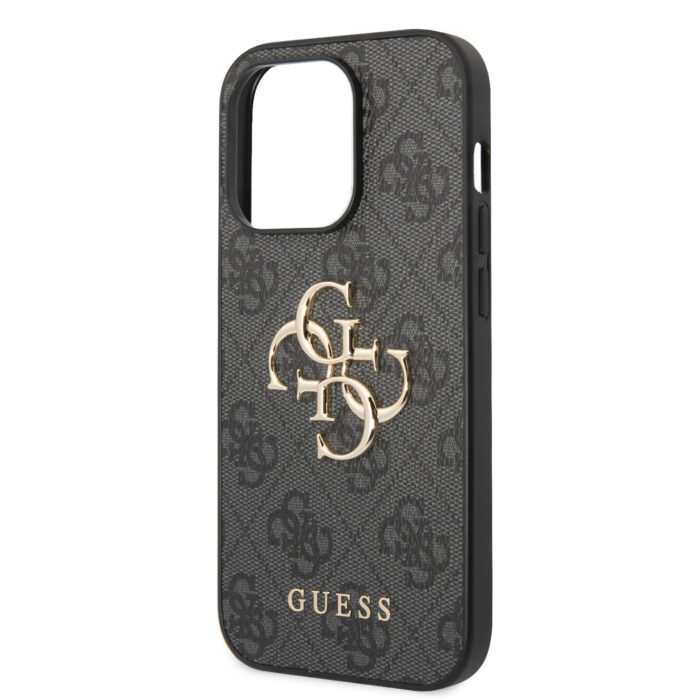Калъф от Guess PU 4G Metal Logo Case за iPhone 15 Pro Max - Сив - Image 6