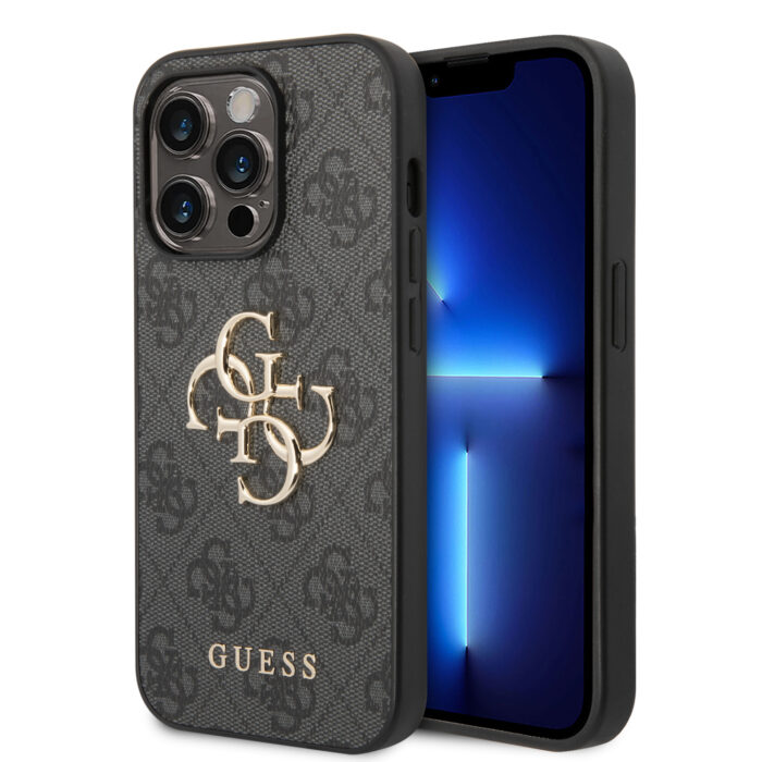 Калъф от Guess PU 4G Metal Logo Case за iPhone 15 Pro Max - Сив - Image 1