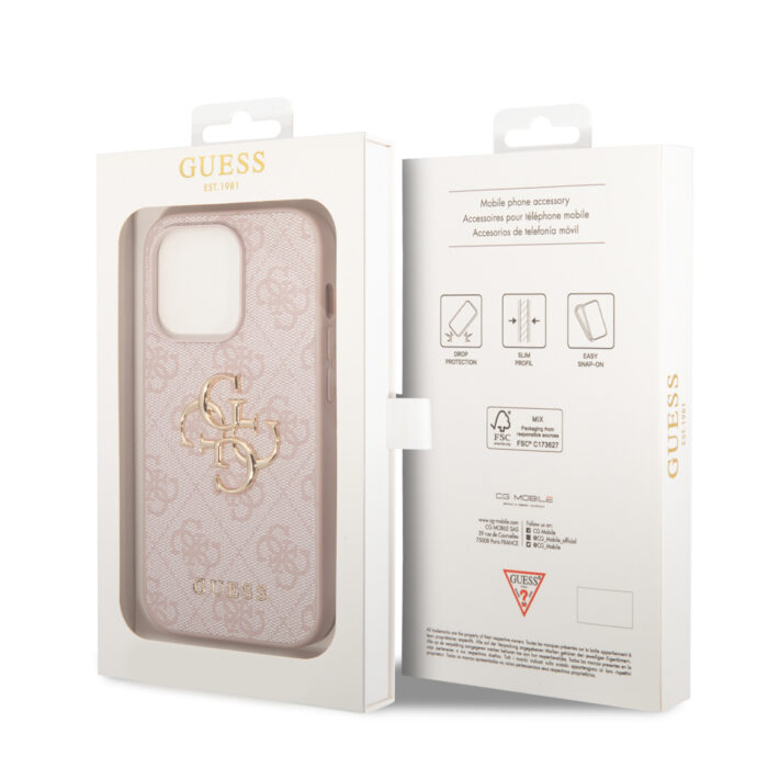 калъф от Guess PU 4G Metal Logo Case за iPhone 15 Pro Pink - Image 6