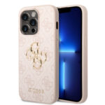 калъф от Guess PU 4G Metal Logo Case за iPhone 15 Pro Pink