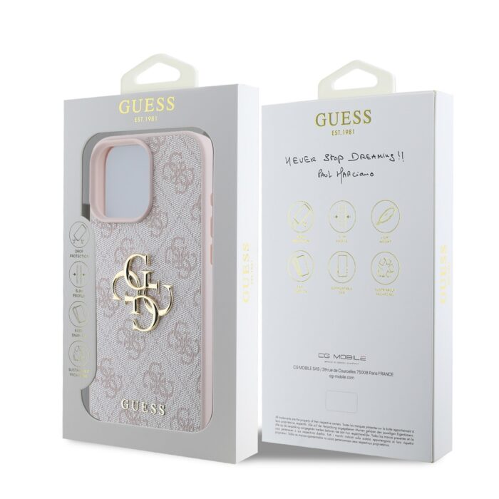 Калъф от Guess PU 4G Metal Logo Case за iPhone 16 Pro Pink - Image 6