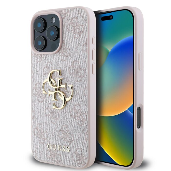 Калъф от Guess PU 4G Metal Logo Case за iPhone 16 Pro Pink - Image 1