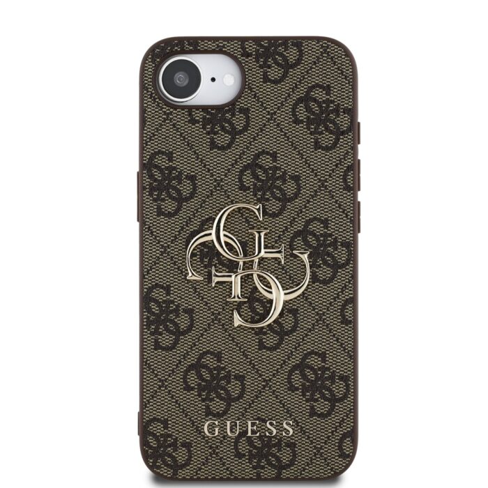 Калъф от 
Guess PU 4G Metal Logo Case за iPhone 16e Brown - Image 3