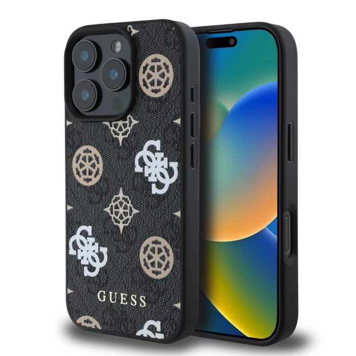 Калъф от Guess PU 4G Peony MagSafe Case за iPhone 16 Pro Black - Image 1