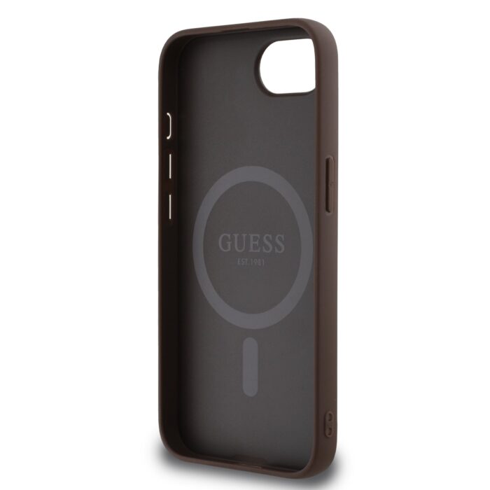 Калъф от 
Guess PU 4G Peony MagSafe Case за iPhone 16e Brown - Image 6