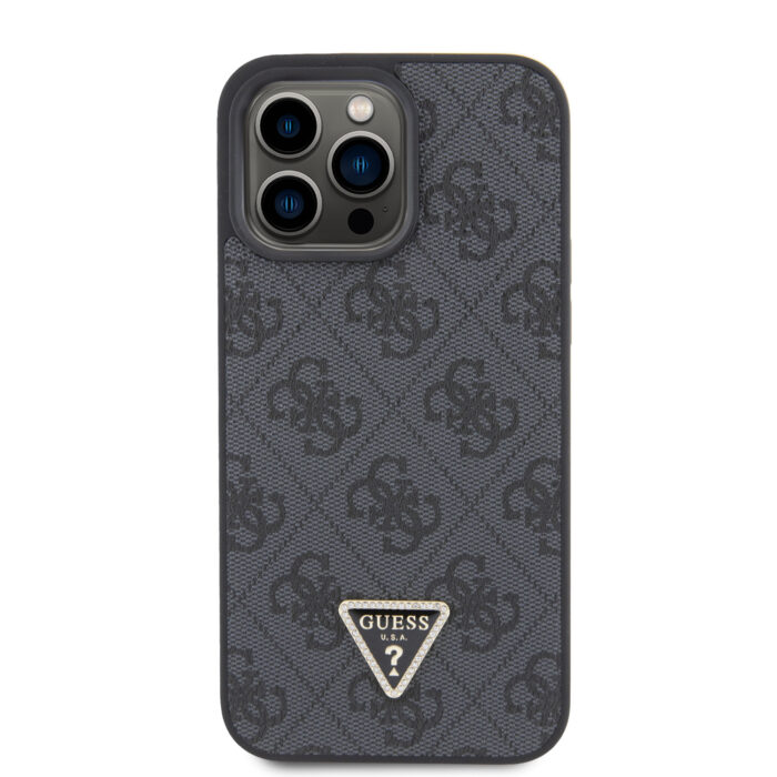 Калъф от Guess за iPhone 15 Pro Max Hardcase Leather 4G Diamond Triangle Black - Image 3