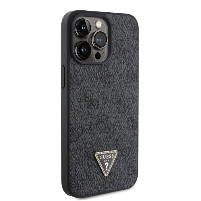 Калъф от Guess за iPhone 15 Pro Max Hardcase Leather 4G Diamond Triangle Black - Image 4