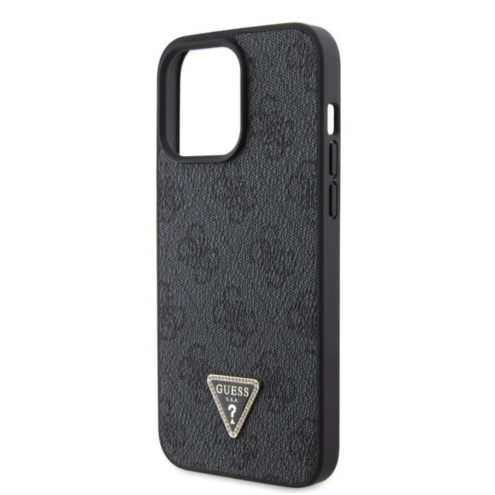 Калъф от Guess за iPhone 15 Pro Max Hardcase Leather 4G Diamond Triangle Black - Image 6