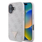 Калъф от Guess PU 4G Strass Triangle Metal Logo Case за iPhone 16 Pink