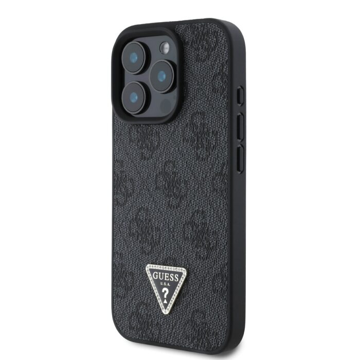 Калъф от Guess PU 4G Strass Triangle Metal Logo Case за iPhone 16 Pro Max Black - Image 3