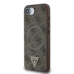 Калъф от 
Guess PU 4G Strass Triangle Metal Logo Case за iPhone 16e Brown - Image 2