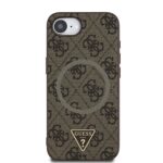 Калъф от 
Guess PU 4G Strass Triangle Metal Logo Case за iPhone 16e Brown - Image 3