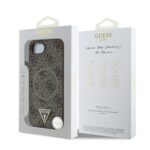 Калъф от 
Guess PU 4G Strass Triangle Metal Logo Case за iPhone 16e Brown - Image 7