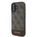 Калъф от 
Guess PU 4G Stripe за iPhone 16 Brown - Image 3