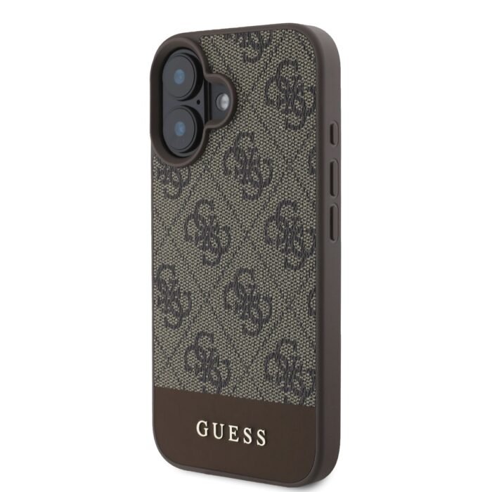 Калъф от 
Guess PU 4G Stripe за iPhone 16 Brown - Image 3
