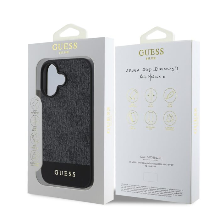 Калъф от 
Guess PU 4G Stripe за iPhone 16 Grey - Image 6