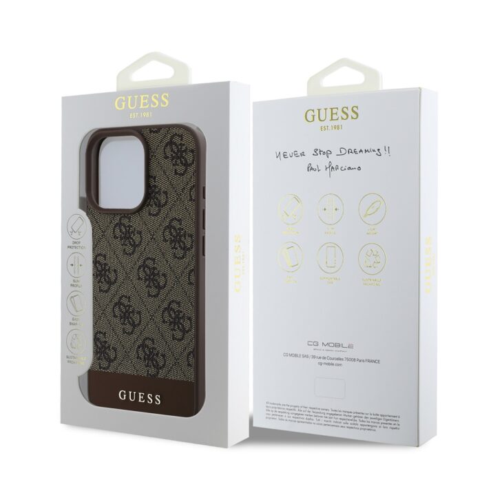 Калъф от Guess PU 4G Stripe Case за iPhone 16 Pro Brown - Image 6