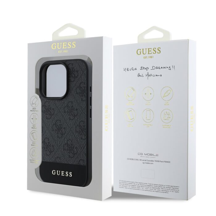 Калъф от 
Guess PU 4G Stripe за iPhone 16 Pro Grey - Image 6