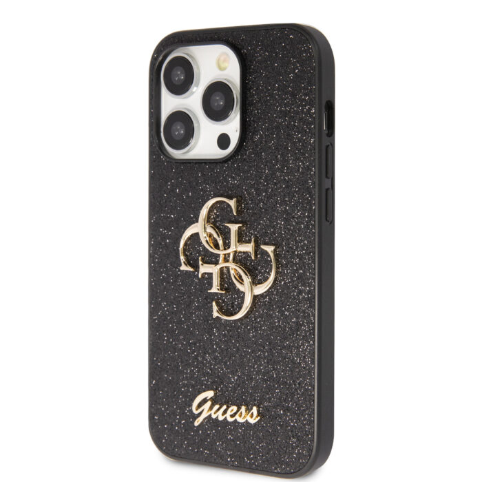 Калъф от Guess PU Fixed Glitter 4G Metal Logo Case за iPhone 15 Pro Max Black - Image 2