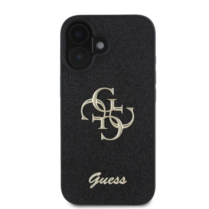 Калъф от 
Guess PU Fixed Glitter 4G Metal Logo за iPhone 16 Black - Image 2