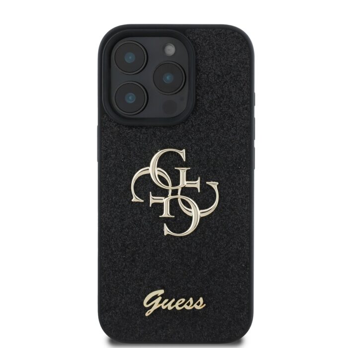 Калъф от 
Guess PU Fixed Glitter 4G Metal Logo за iPhone 16 Pro Black - Image 2