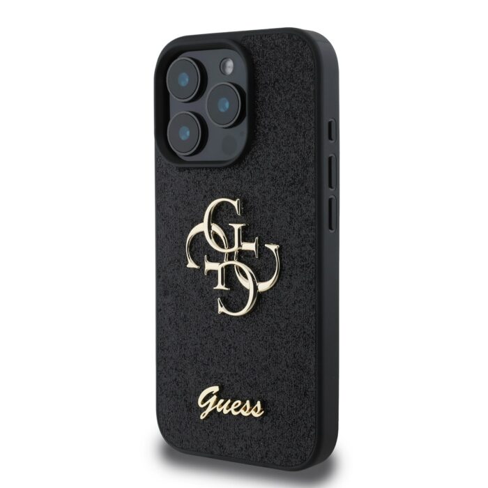 Калъф от 
Guess PU Fixed Glitter 4G Metal Logo за iPhone 16 Pro Black - Image 3