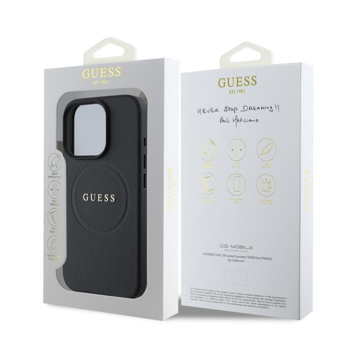Калъф от 
Guess PU Grained Classic Logo MagSafe за iPhone 16 Pro Black - Image 6
