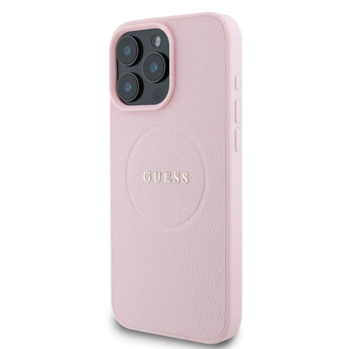 Калъф от Guess PU Grained Classic Logo MagSafe Case за iPhone 16 Pro Pink - Image 3