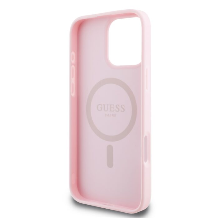 Калъф от Guess PU Grained Classic Logo MagSafe Case за iPhone 16 Pro Pink - Image 5