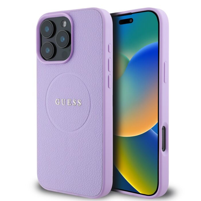 Калъф от Guess PU Grained Classic Logo MagSafe Case за iPhone 16 Pro Purple - Image 1