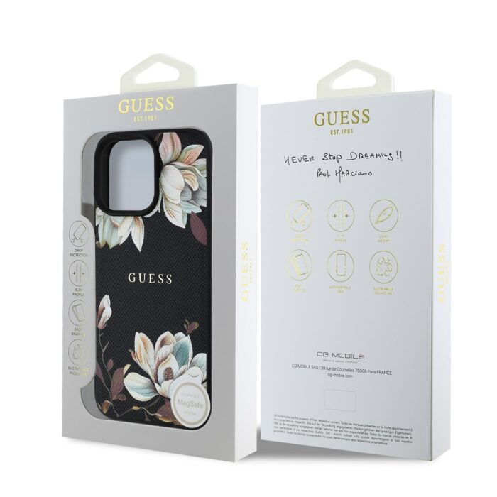 Калъф от Guess PU Grained Magnolia MagSafe Case за iPhone 16 Pro Max Black - Image 7