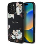 Калъф от Guess PU Grained Magnolia MagSafe Case за iPhone 16 Pro Max Black