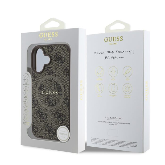 Калъф от 
Guess PU Leather 4G Colored Ring MagSafe за iPhone 16 Brown - Image 6