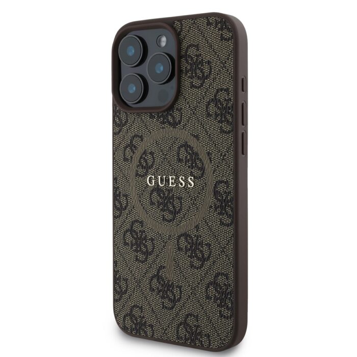 Калъф от Guess PU Leather 4G Colored Ring MagSafe Case за iPhone 16 Pro Brown - Image 3