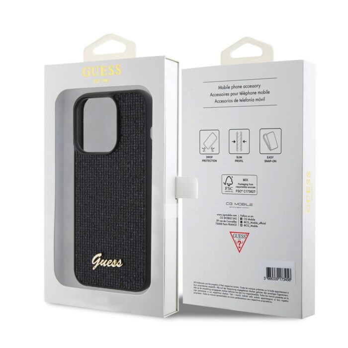 Калъф от Guess PU Square Mirror Script Logo Case за iPhone 15 Pro Black - Image 6