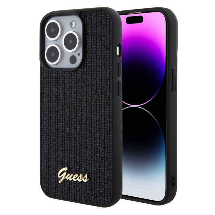 Калъф от Guess PU Square Mirror Script Logo Case за iPhone 15 Pro Black - Image 1