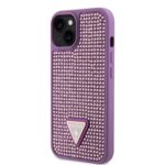 Калъф от Guess Rhinestones Triangle Metal Logo Kryt pro за iPhone 15 Purple - Image 2