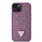 Калъф от Guess Rhinestones Triangle Metal Logo Kryt pro за iPhone 15 Purple - Image 3