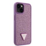 Калъф от Guess Rhinestones Triangle Metal Logo Kryt pro за iPhone 15 Purple - Image 4