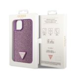 Калъф от Guess Rhinestones Triangle Metal Logo Kryt pro за iPhone 15 Purple - Image 7