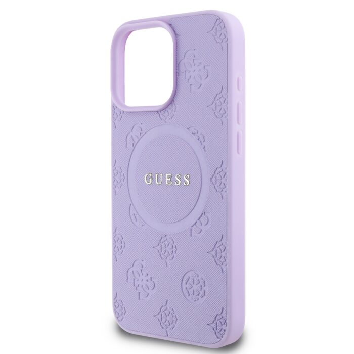 Калъф от Guess Saffiano Peony Stamp MagSafe Case за iPhone 16 Pro Purple - Image 4