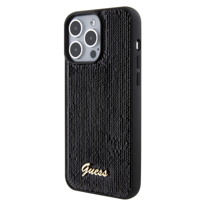 Калъф от Guess za iPhone 15 Pro Max Hardcase Sequin Script Metal Black - Image 2