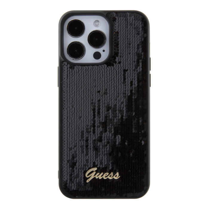 Калъф от Guess za iPhone 15 Pro Max Hardcase Sequin Script Metal Black - Image 3