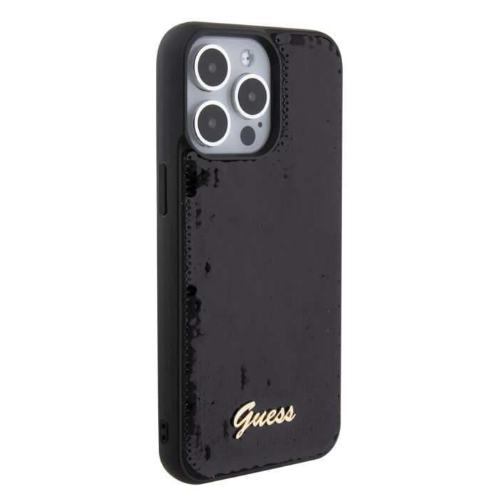 Калъф от Guess za iPhone 15 Pro Max Hardcase Sequin Script Metal Black - Image 4