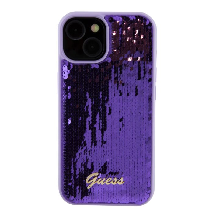 Калъф от Guess Sequin Script Logo Case за iPhone 15 Purple - Image 3
